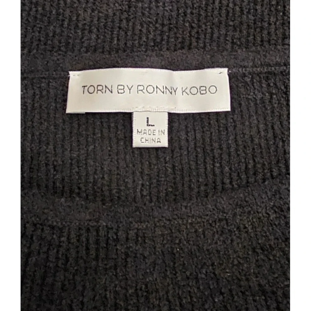 Torn by Ronny‎ Kobo Gigi Black Knit Sleeveless Square Neck Sweater Midi Dress